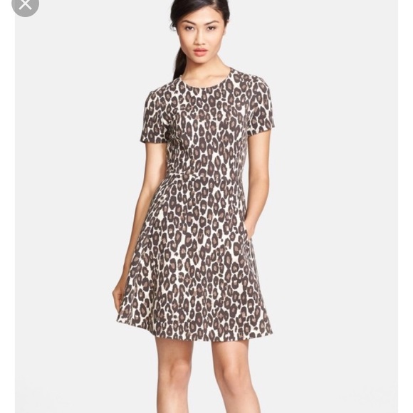 leopard fit and flare dress